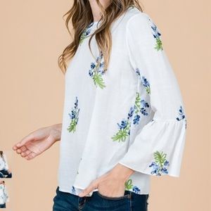 Ivory Floral Tie-Back Top - Women